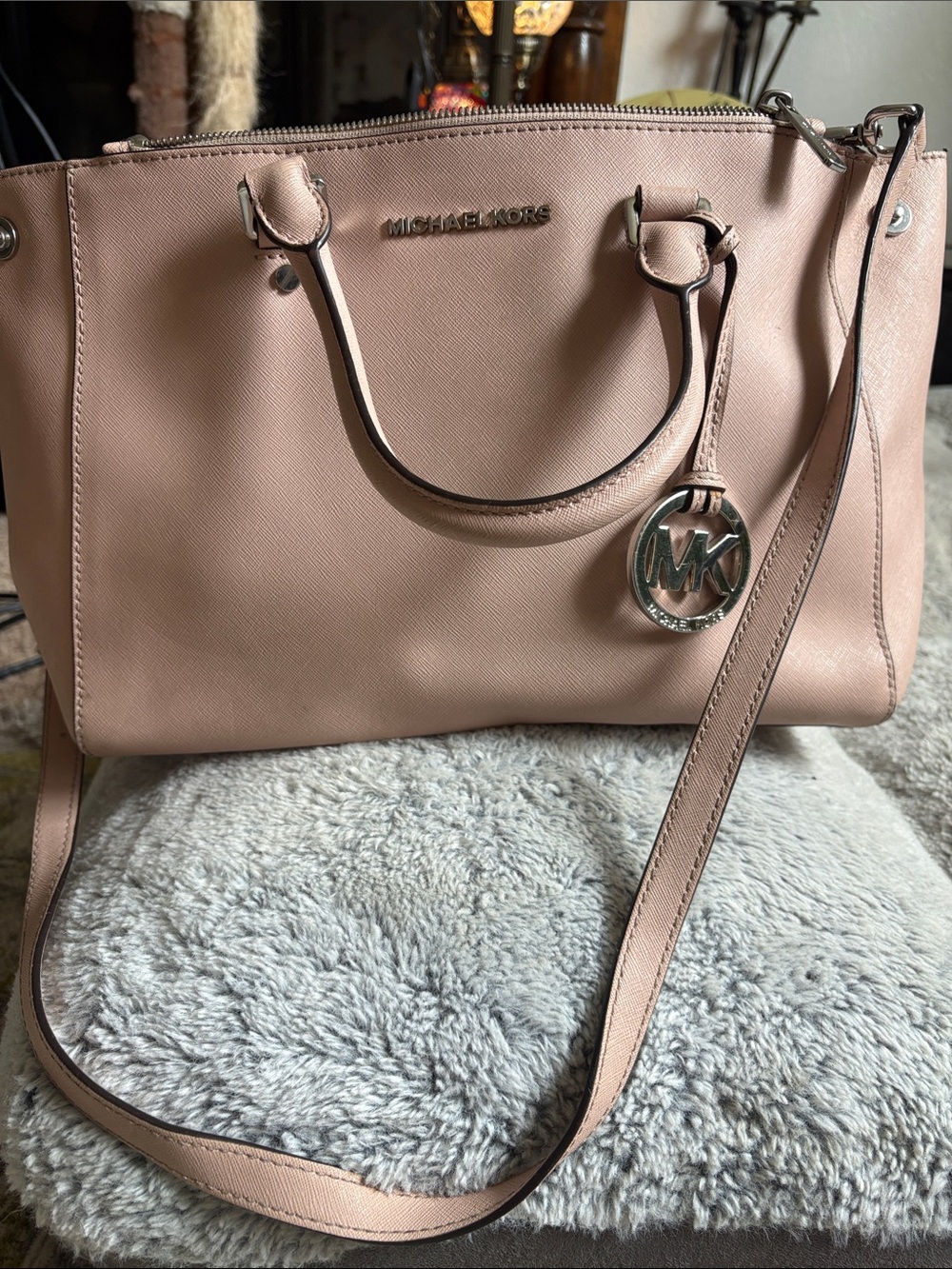 Michael Kors Blush Saffiano Leather Shoulder Satchel
